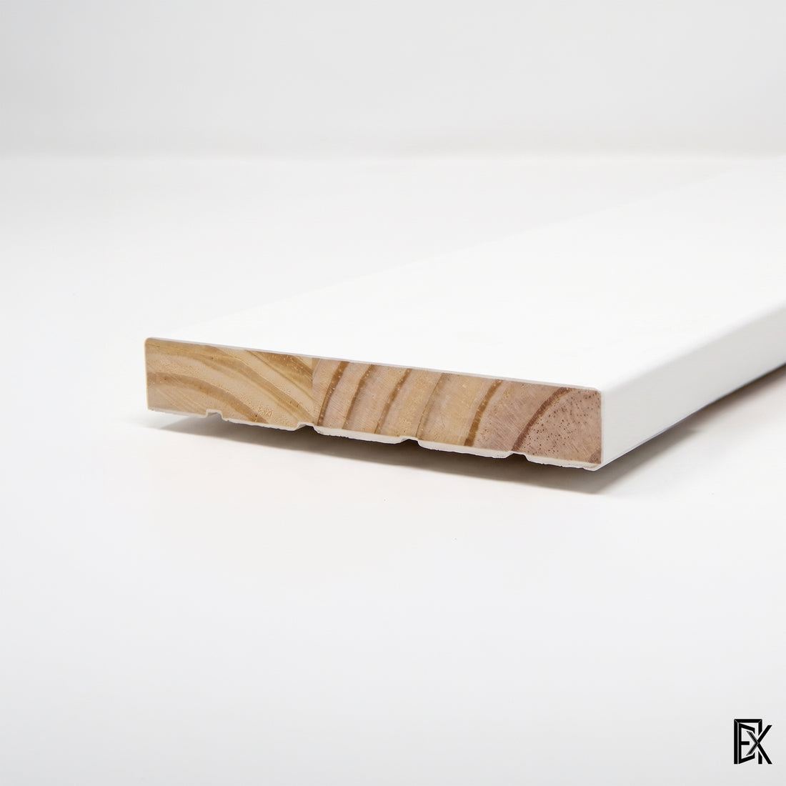 Primed finger-joint pine, paint-ready